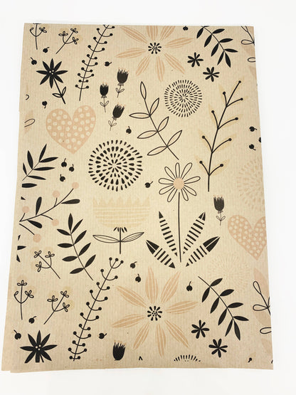 Spring Garden Recycled Eco Kraft Wrapping Paper