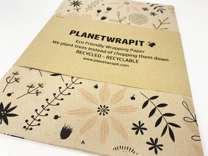 Spring Garden Recycled Eco Kraft Wrapping Paper